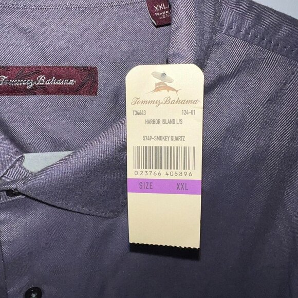 NWT Tommy Bahama Harbor Island Silk Blend XXL Gray/Purple - Picture 2 of 7